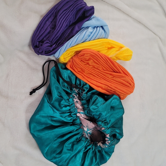 Accessories - Womens‎ Hair Care Bonnet Night Sleep Hat Cap Silky & Head Turban Lot Bundle